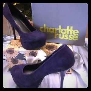 Gorgeous, eggplant suede pumps! New in box!